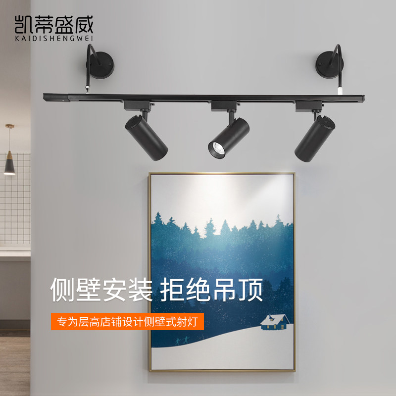 LED Spotlight Wall Side Mount Telescopic Hanger Wall Hung Wall-mounted Long Pole Exhibition Exhibition Photo Long Arm Rail Light