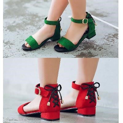 Girls Sandals Summer Princess Shoes Fashion Girls Thick Heel Summer Strap Fashion Big Boy Student Tassel Pupil