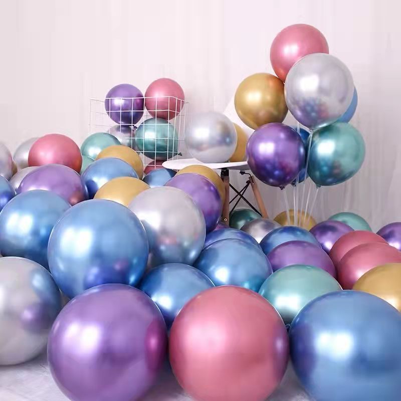 10 Inch Thickened Metal Color Balloon Round Birthday Party Groveling Scene Placement Wedding room New house Decorative Balloons-Taobao