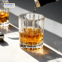 BOHEMIA Czech original Imported Crystal Karun Classic Strip Nordic Winetop Whisky Cup Flat Bottom Cup Bar