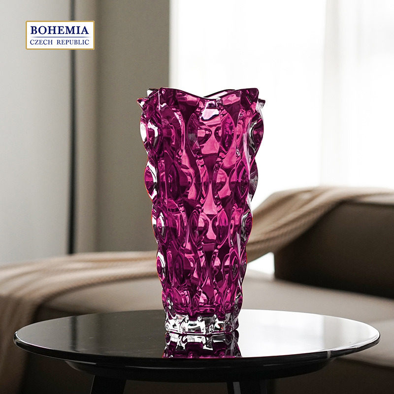 BOHEMIA Czech Imports Crystal Glass Samba Colorful Vases Nordic Pendulum Upscale Light Lavish Living Room Decoration