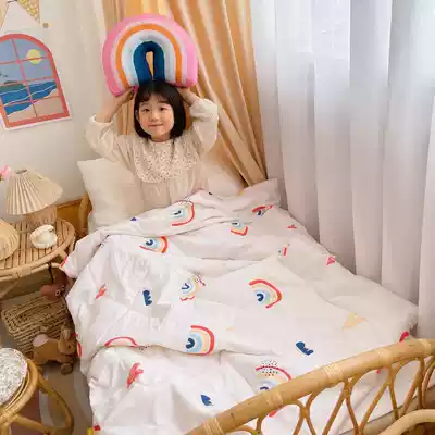 Water washing cotton summer quilt air conditioning by summer cold quilt pure cotton quilt children Single double spring and autumn summer quilt can be machine washed