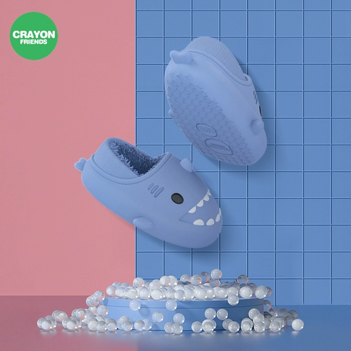 Акула, зимняя нескользящая обувь, удерживающие тепло милые водонепроницаемые тапочки, Южная Корея