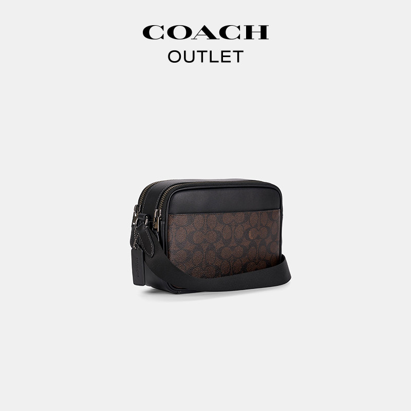 [New Year's Gift] COACH Outlet Men's Varsity Pattern Graham Crossbody Bag