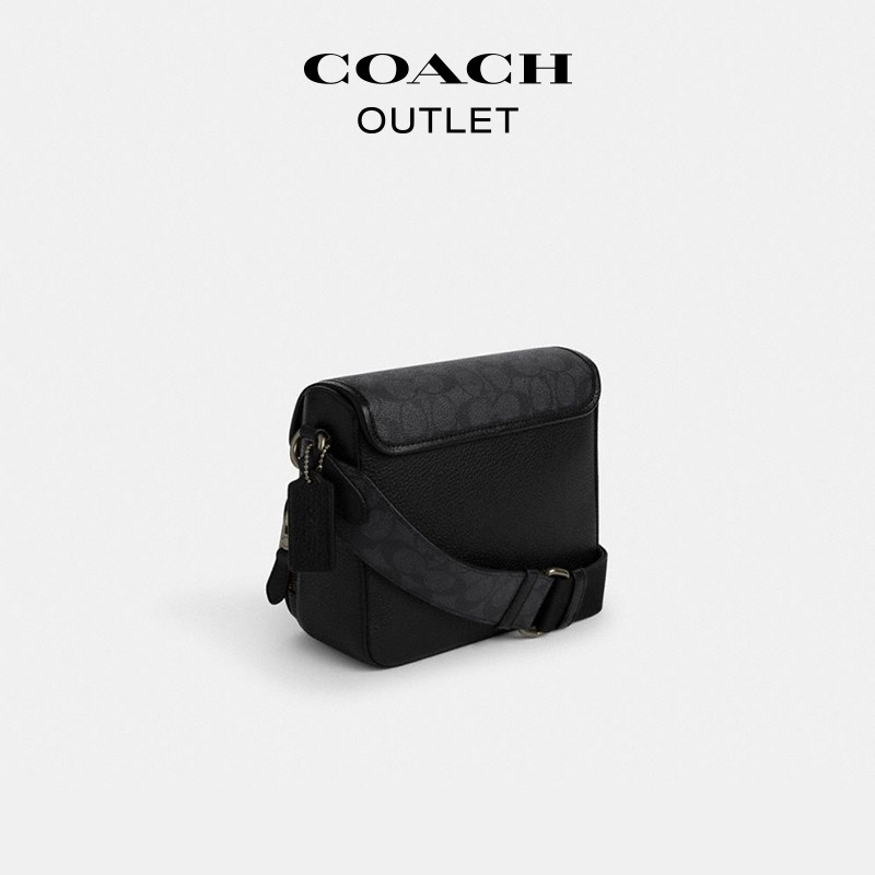 [New Year's Gift] Coach/Coach Outlet Men's Presbyopic Sullivan Black Flip-Top Shoulder Crossbody Bag