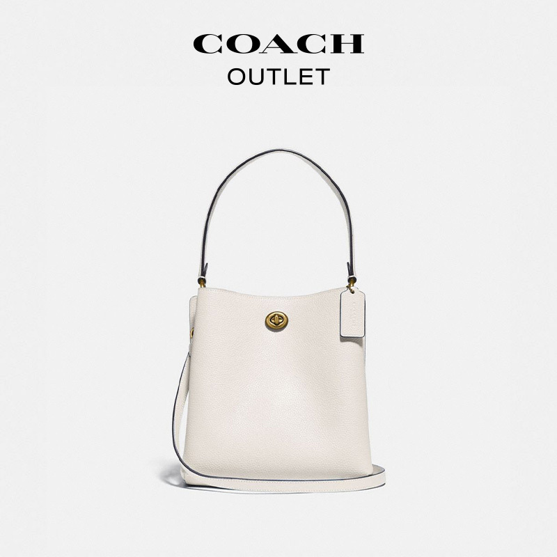 COACH Outlet Women's White Cowhide Leather Charlie No. 21 Bucket Bag Crossbody Bag Shoulder Bag