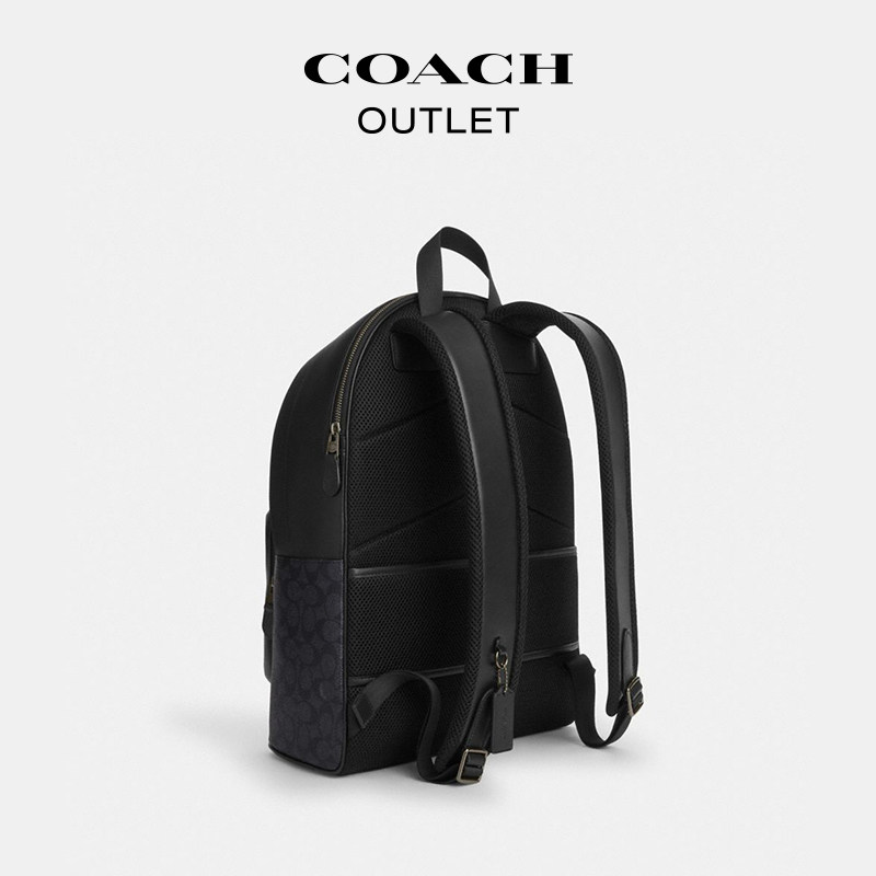 [New Year's Gift] COACH Outlet Men's West Black Presbyopic Backpack Large Capacity Backpack