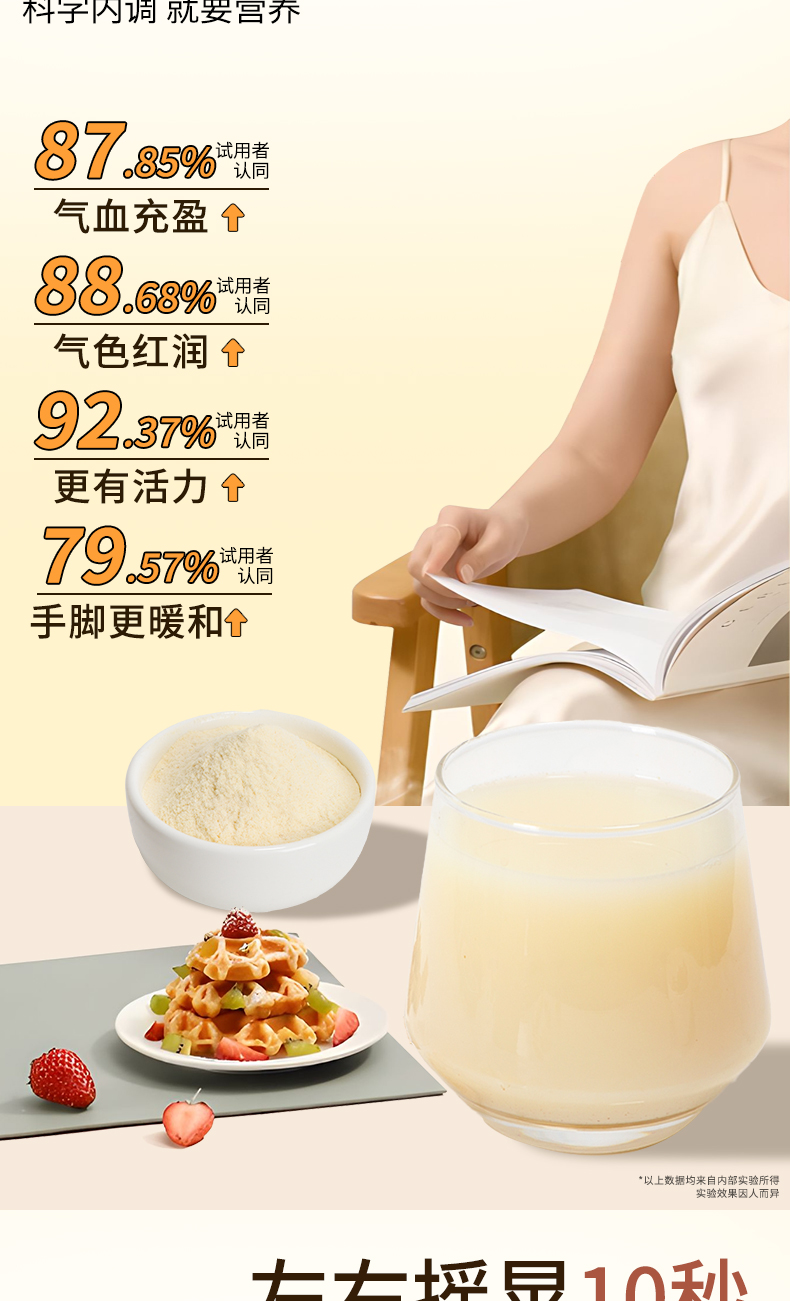 【中國直郵】 養益君 黃耆當歸黨參豆漿粉 低脂無添加無糖紅棗燕窩銀耳純 250g