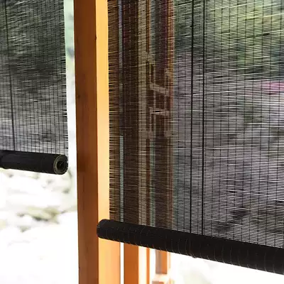 Custom bamboo curtain roller curtain shade Shade Shade Shade balcony tea room study office homestay Japanese bamboo curtain C