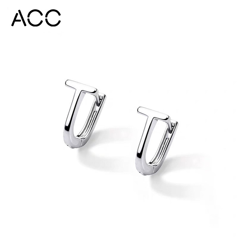 ACC letter earrings 925 sterling silver simple cold earrings fashion personality earrings small earrings versatile earrings women