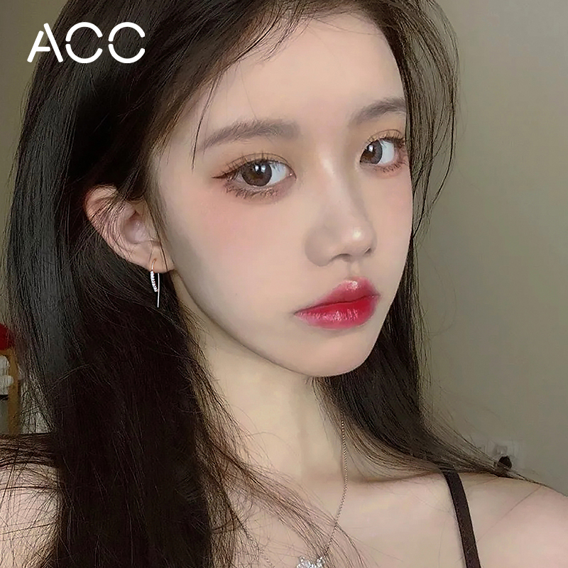ACC geometric ear hook earrings sterling silver net red earrings 2022 new trendy ear needles simple Korean cold wind earrings women