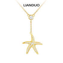 LIANDUO love flower starfish necklace female 925 silver choker light luxury niche pendant birthday gift