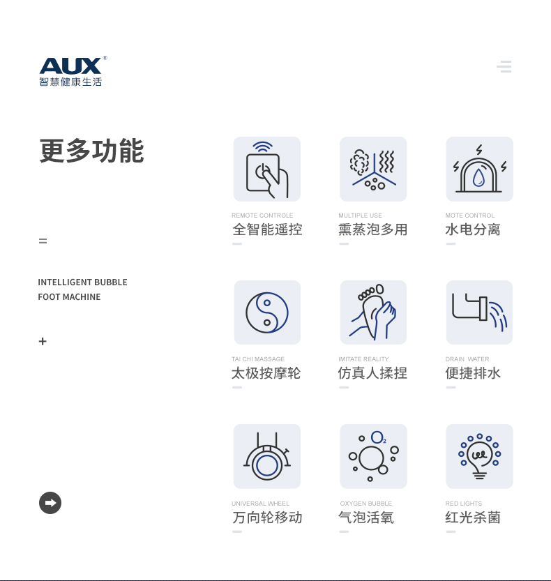 奥克斯  智能电动加热按摩足浴盆 图3