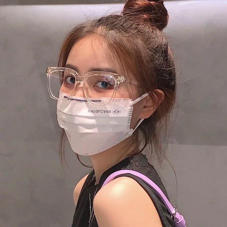 Transparent frame eye frame ins wind light big frame slim myopia spectacle frame with degrees Andromeda Yan flat mirror man