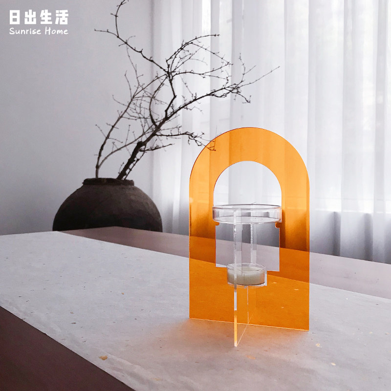 Aromatic lamp bedroom sleeping candle acrylic oil aromatic furnace houseindoor Nordic wind candlestick fittings