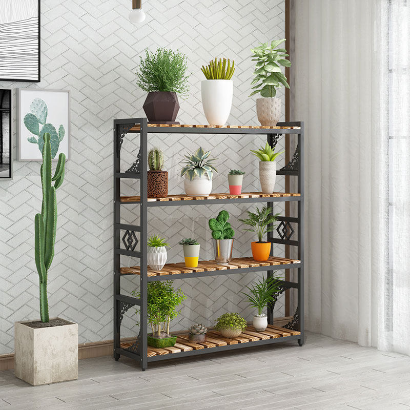 Flower rack Household fleshy gold Ge Wrought iron display rack Balcony multi-layer shelf Indoor living room floor-to-ceiling flower pot rack