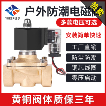 Yueer plastic outdoor anti-fog and moisture-proof water valve electronic normally closed control solenoid valve switch 22024v4 points 1 inch