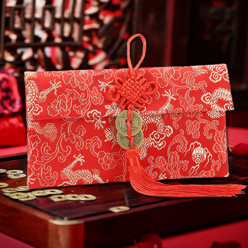 Celluloid Wedding Joy Word Creativity with Lilly RMBten thousand Bured Bag Bag CUHK Wedding Toast to the High-end Big Red Bag