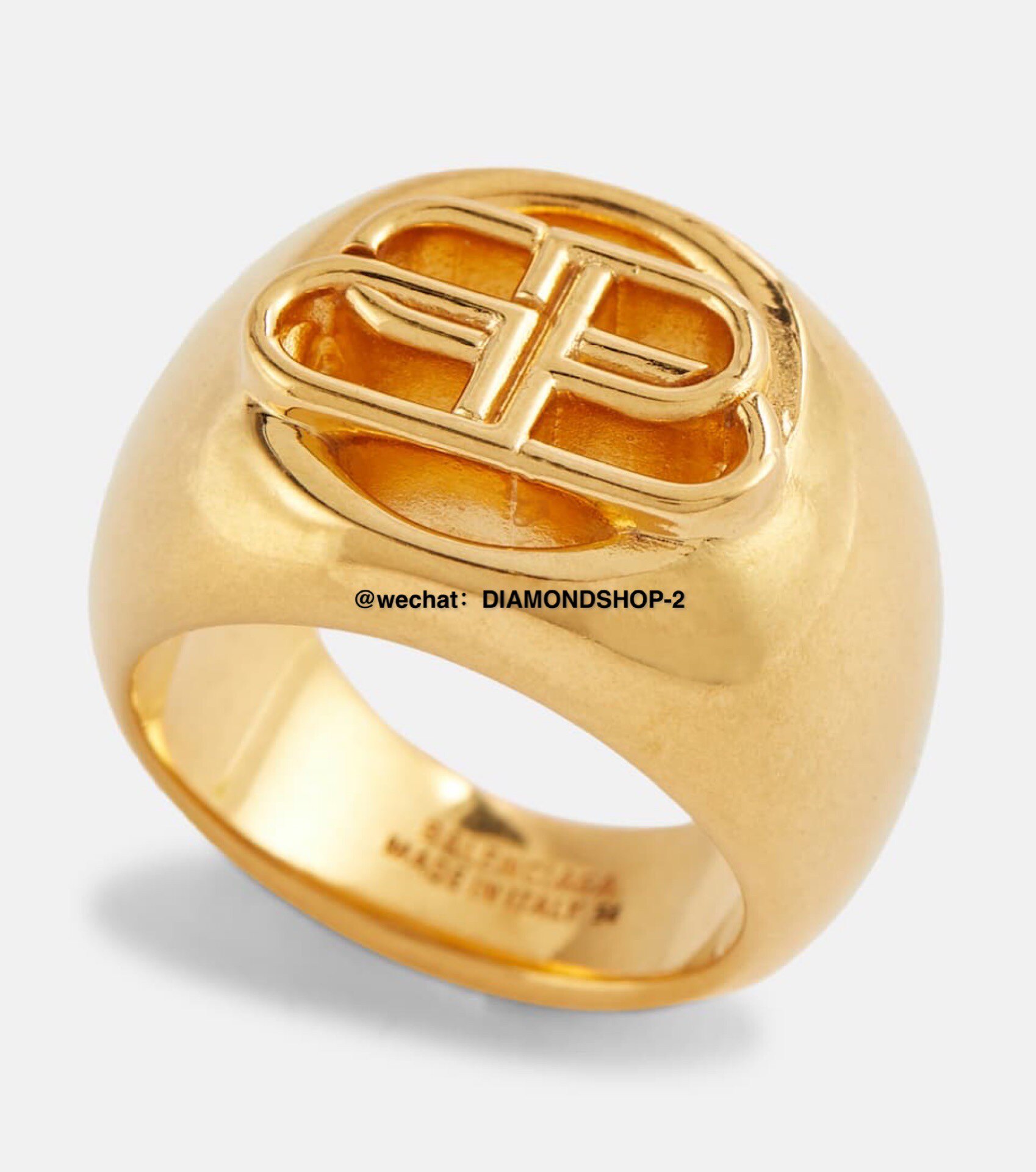 Paris BB Gold Signet Lock Ring Unisex