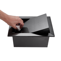 Six-star cabinet trash can lid kitchen countertop embedded lid bathroom square swing lid bar table top home
