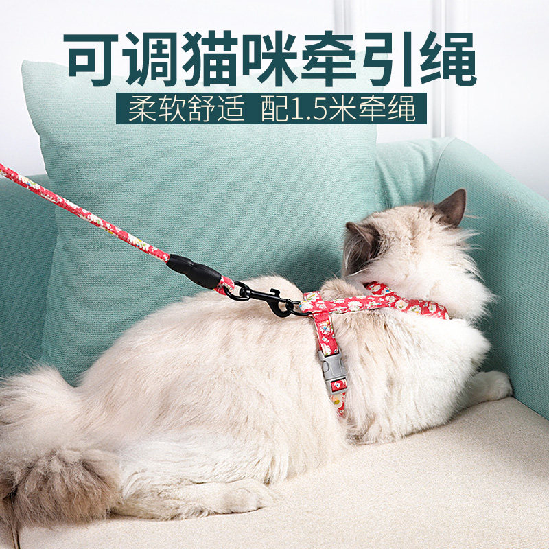 Cat traction rope anti-breakaway walking cat rope kitten chain cute cat rope English short out artifact pet special