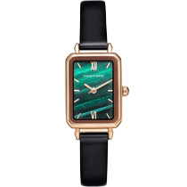 Small ck Aurora small green watch womens watch 2024 new fashion light luxury small square watch as a birthday gift for your girlfriend