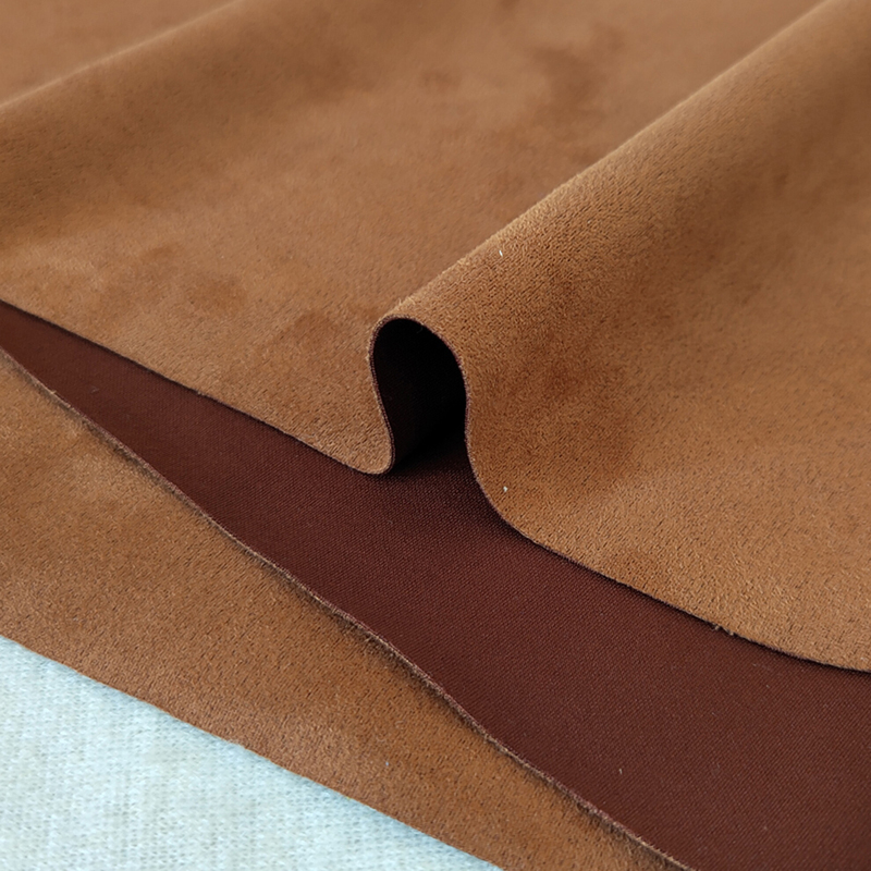 Brown Air Layer Suede Fabric Material for Bags, Suede Trench Coat, Sofa Fabric, Caramel-Colored Deerskin Suede Fabric