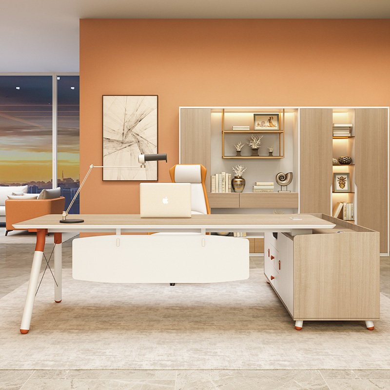 Fashion Boss Table Desk Brief Minimalist Modern Manager Table Presidents Table Executives Finance Desk Chair Combination Furniture