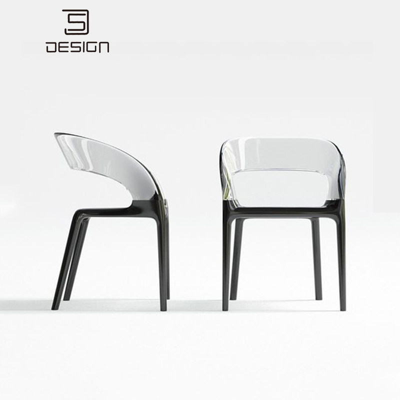 Nordic acrylic dining chair home with armrests transparent chair milk tea shop outdoor crystal chair plastic leisure stool