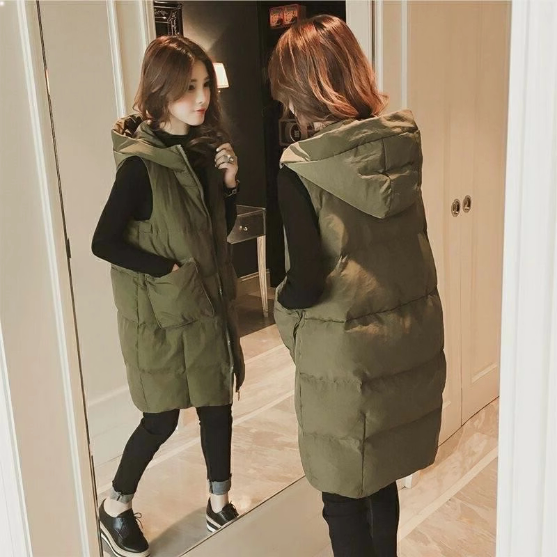 Women's Mid-Length down Vest, New Autumn and Winter Style, Korean Version, Thickened Vest, Large Size Jacket, Trendy and Fashionable Women's Mid-Length down Vest, New Autumn and Winter Style, Korean Version, Thickened Vest, Large Size Jacket, Trendy and Fashionable