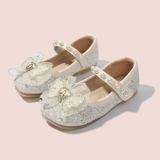 Обувь для принцессы, мягкие розовые туфли с бантиком, мягкая подошва