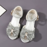 Сандалии для принцессы, летние туфли, детская обувь на высоком каблуке, для подиума, мягкая подошва