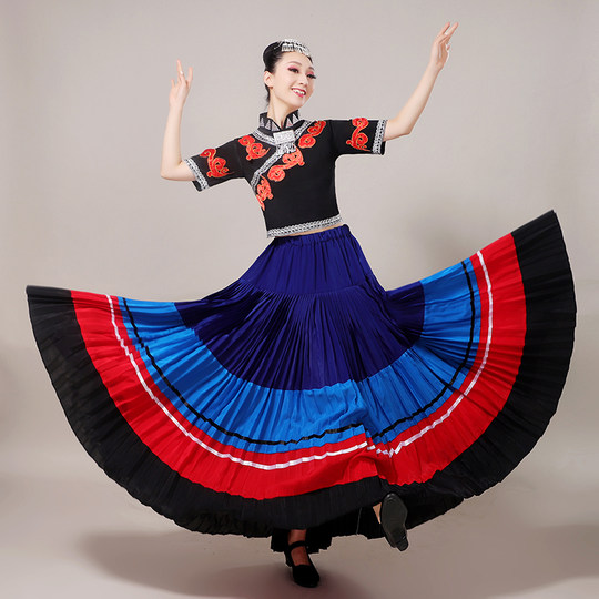 2021 new Yi ethnic group July Torch Festival colorful big skirt performance costume ethnic dance costume adult women