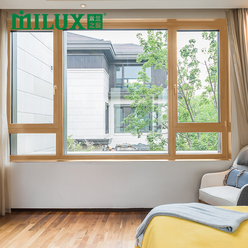 Milan Window MILUX 82 SYSTEM ALUMINUM Wood Windows Broken Bridge Aluminum Aluminum Alloy Windows Custom Oak Windows 10 Square Meters