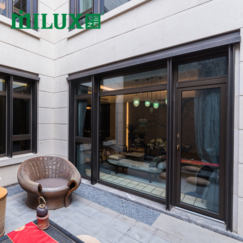 Milan Window MILUX82 System aluminium Baumwood doors Open broken bridge Aluminum aluminium alloy Anti-theft custom oak doors