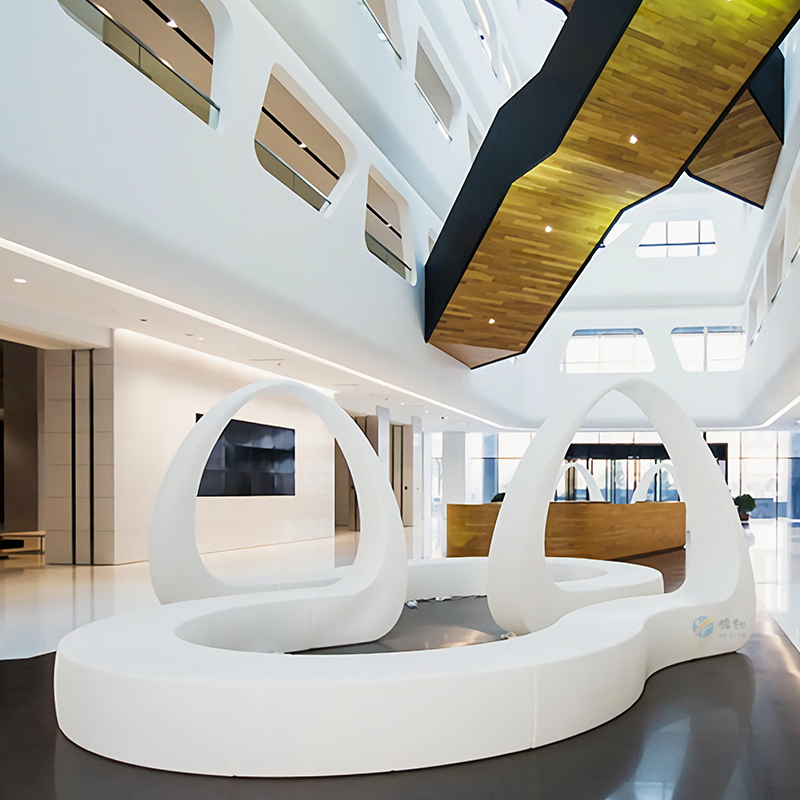 Glass fiber shopping mall large leisure chair garden courtyard personality fashion shape seat outdoor creative bench customization