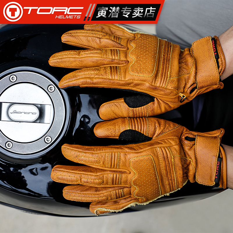TORC Retro Locomotive Gloves Harelocomotive Rider Riding Four Seasons Anti-Fall Sun Protection Breathable Dermis