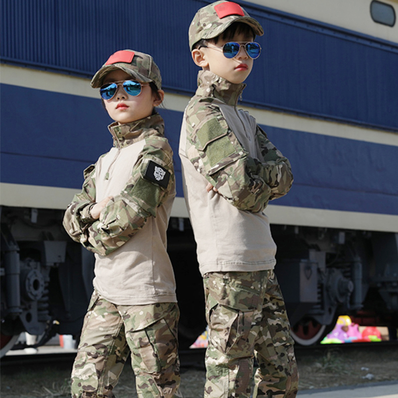 Children's camouflan dress for male and female children's clothing Frog Suits Large Small And Medium Children Spring Summer Order Camp Students Expand Training Suit-Taobao