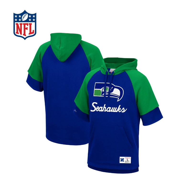 (NFL) Seattle Seahawks Mitchell Ness short sleeves to catch a hoodie