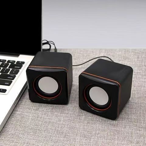 A Pair of Wired Speakers, Small Computer Speakers, Mini Desktop Laptop Subwoofer, USB Multi-Function Speakers