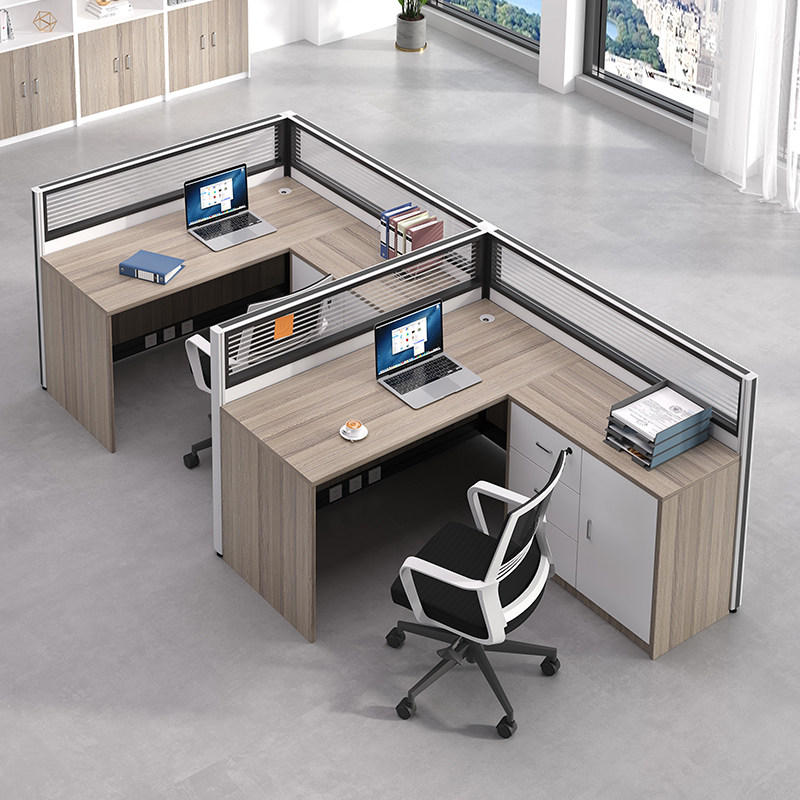 Work station desk employee card table office staff desk 4-person screen office chair combination 2-person card seat