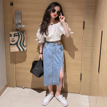 Girl Summer Clothing Dress Suit 2023 New Ocean Gas Trendy Children Dress Denim Skirt Summer CUHK Dresses