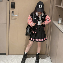 Girl Lian Dress Spring Dress 2023 New Korean Version Foreign Air Children Dress Trendy Women Great Boy Spring Autumn Season Dress Suit