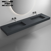 Matt Black Artificial Stone One-piece Home Washbasin Hotel Wash Terrace Basin Folk Hangover Wall-mounted Terrace
