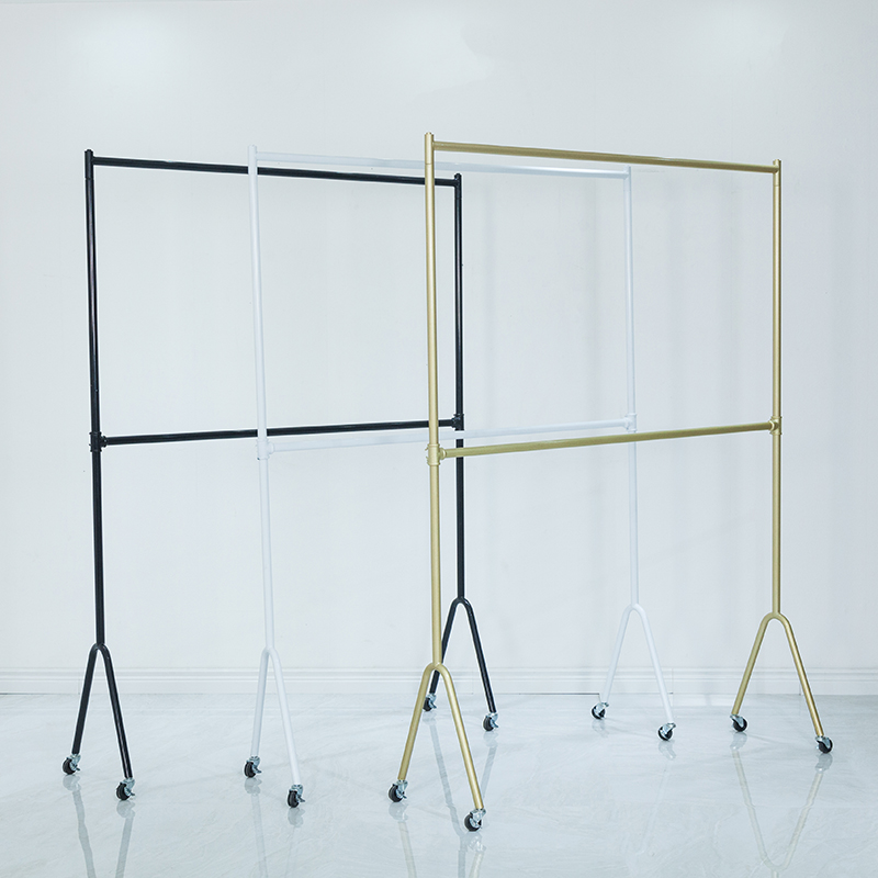 Clothing store Showframe Display Frame Double-deck Special Women's Wears Show Rack Lifting Flat Mobile Belt Wheel