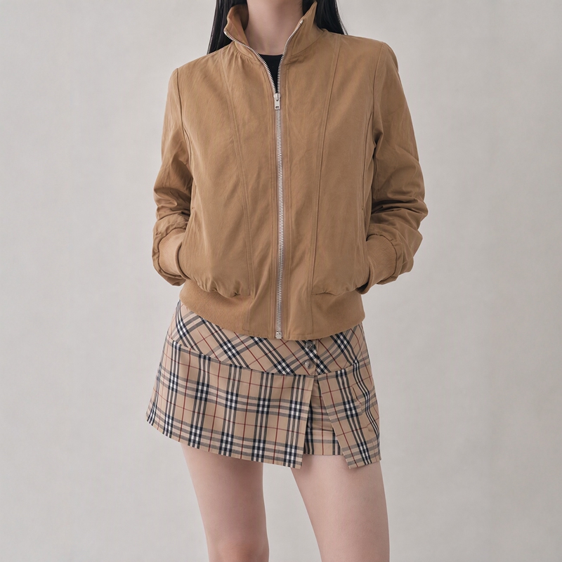 My Fairy | Sand Dune Jacket | Cotton Short Stand-Up Collar Retro Jacket Korean Style Relaxed Waist-Cinching Jacket