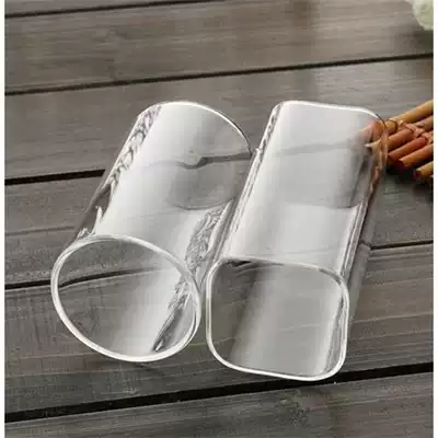 Square straight tube heat-resistant glass glass glass transparent glass household tea cup thickened milk cup fruit juice cup without lid