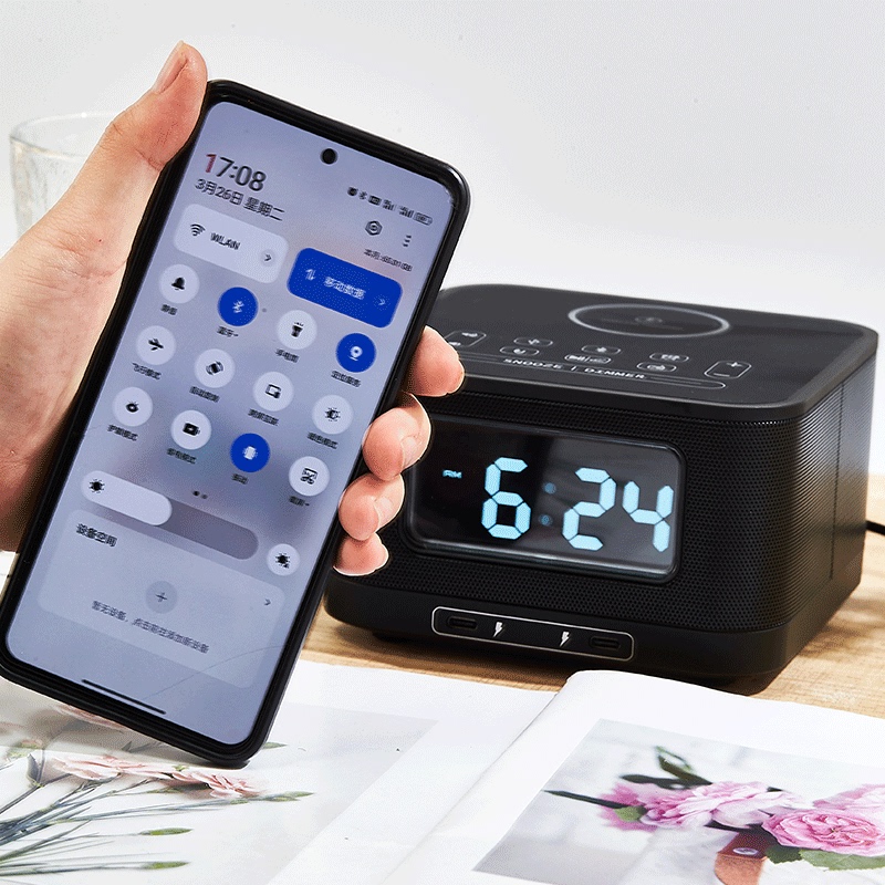 Homtime Multifunctional Wireless Charging Bluetooth Speaker Smart Alarm Clock Radio Speaker Hs1Pd Homtime Multifunctional Wireless Charging Bluetooth Speaker Smart Alarm Clock Radio Speaker Hs1Pd