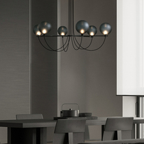 Nordic post-modern restaurant chandelier designer duplex living room creative personality simple model room glass lamps