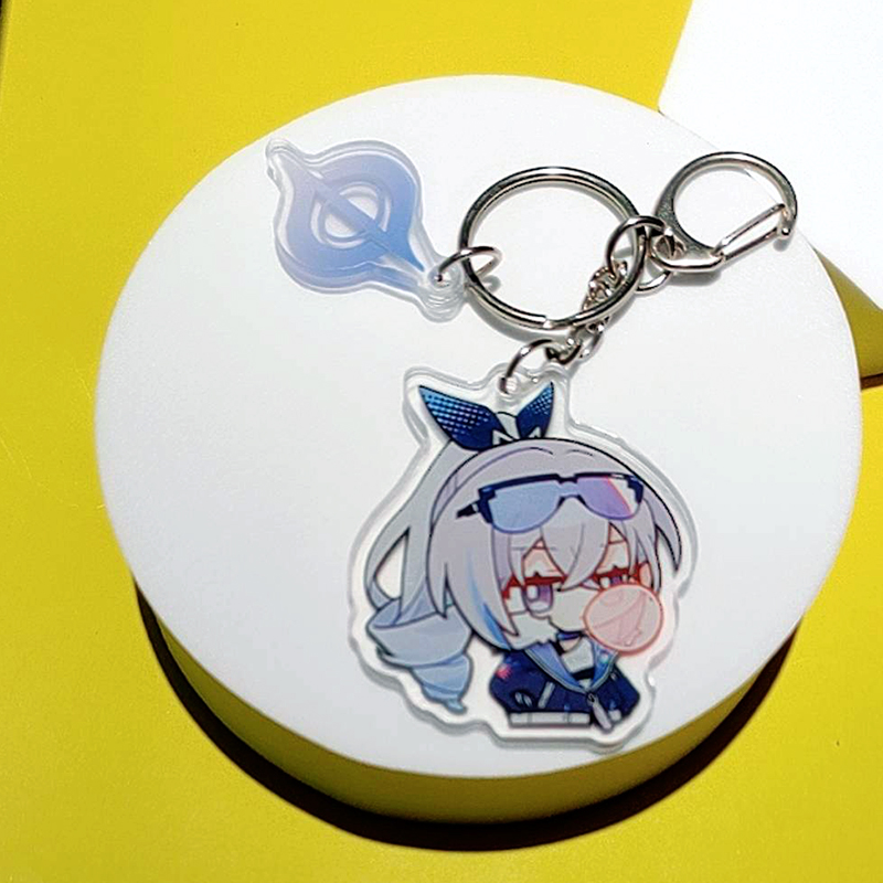 Silver Wolf Perimeter Double Layer Key Buckle Cave Kashil Green Nestle Clara Collapsing Star Dome Railroad Acrylic Pendant-Taobao